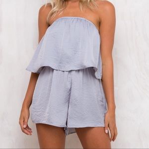 Princess Polly Wings of Silver Strapless Romper